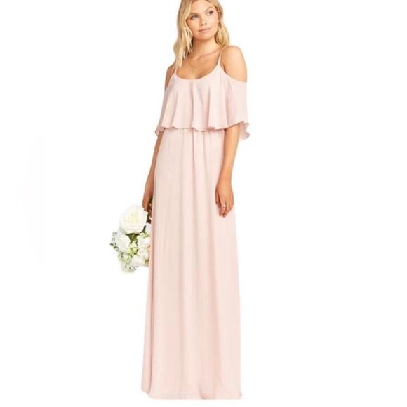 Show Me Your Mumu Caitlin Ruffle Maxi Dress in Dusty Blush Crisp Size XXL NWT - Picture 1 of 8